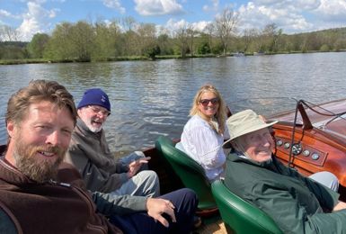 Residents at Thamesfield enjoy a cruise on the Liberty Belle