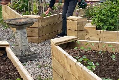 Raised beds for residents to tend